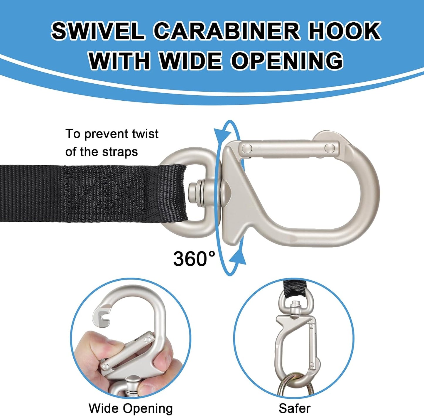 Correas amarre motocicleta gancho giratorio 1.1" x8ft