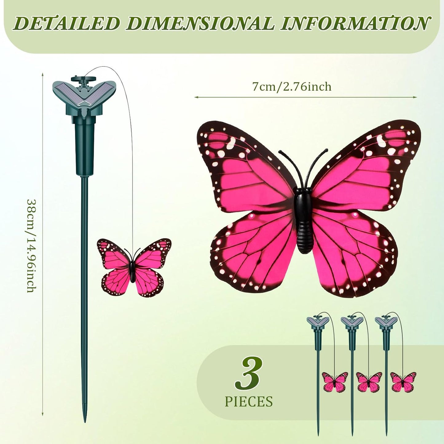 Estacas mariposas solares decorativas para jardín