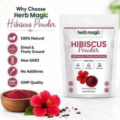 Polvo de hibisco 8oz para té, batidos y cuidado de cabello