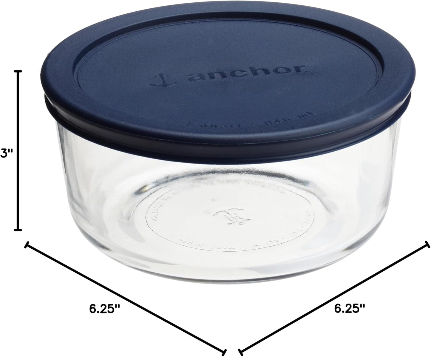 Recipiente vidrio almacenar alimentos con tapa azul 4 tazas