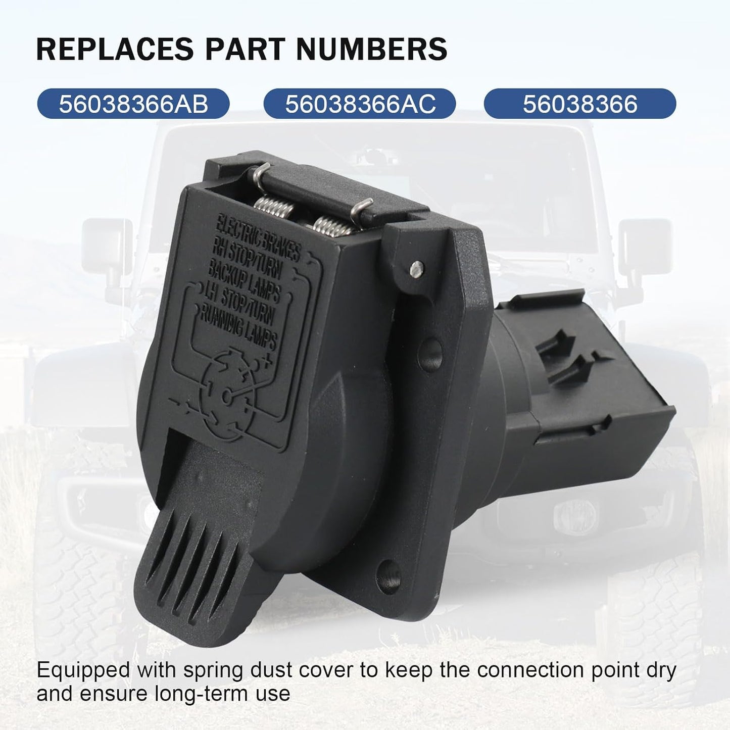 Parachoques trasero conector remolque 7 vías Dodge Ram Jeep