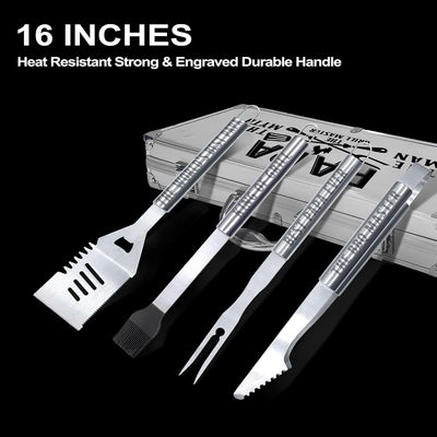 Kit accesorios parrilla acero inox grueso para Papá
