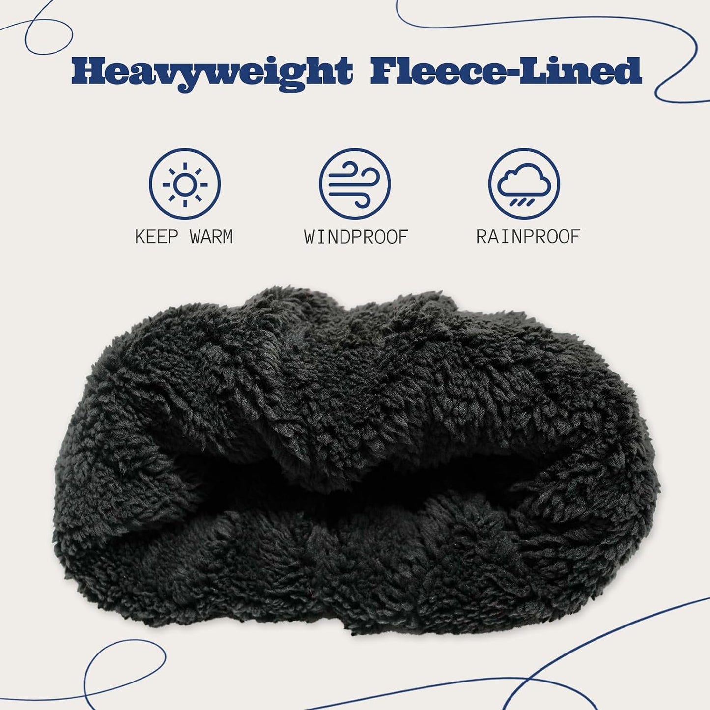 Gorro invierno punto forro polar impermeable resistente viento