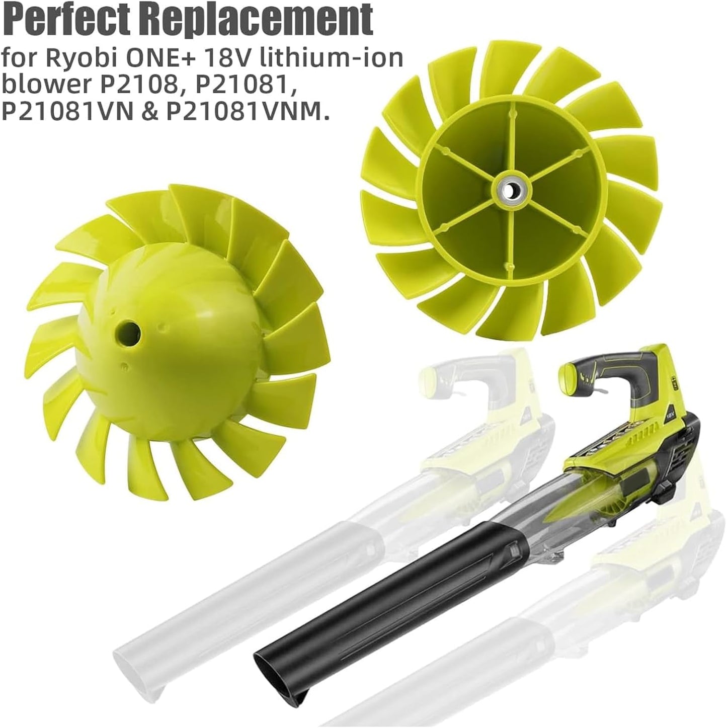 2 Ventiladores Repuesto Ryobi 18V One P2108 P21081