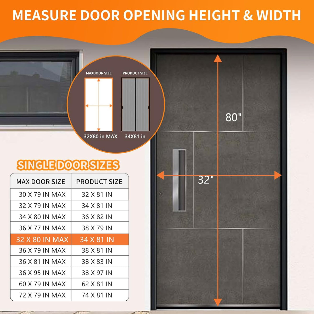 Puerta mosquitera magnética 34x81pulg malla fibra vidrio verano