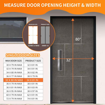 Puerta mosquitera magnética 34x81pulg malla fibra vidrio verano
