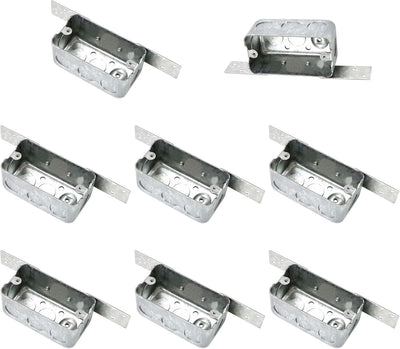 8 Cajas Eléctricas Metal 4x2pulg Soporte Perno Galvanizada