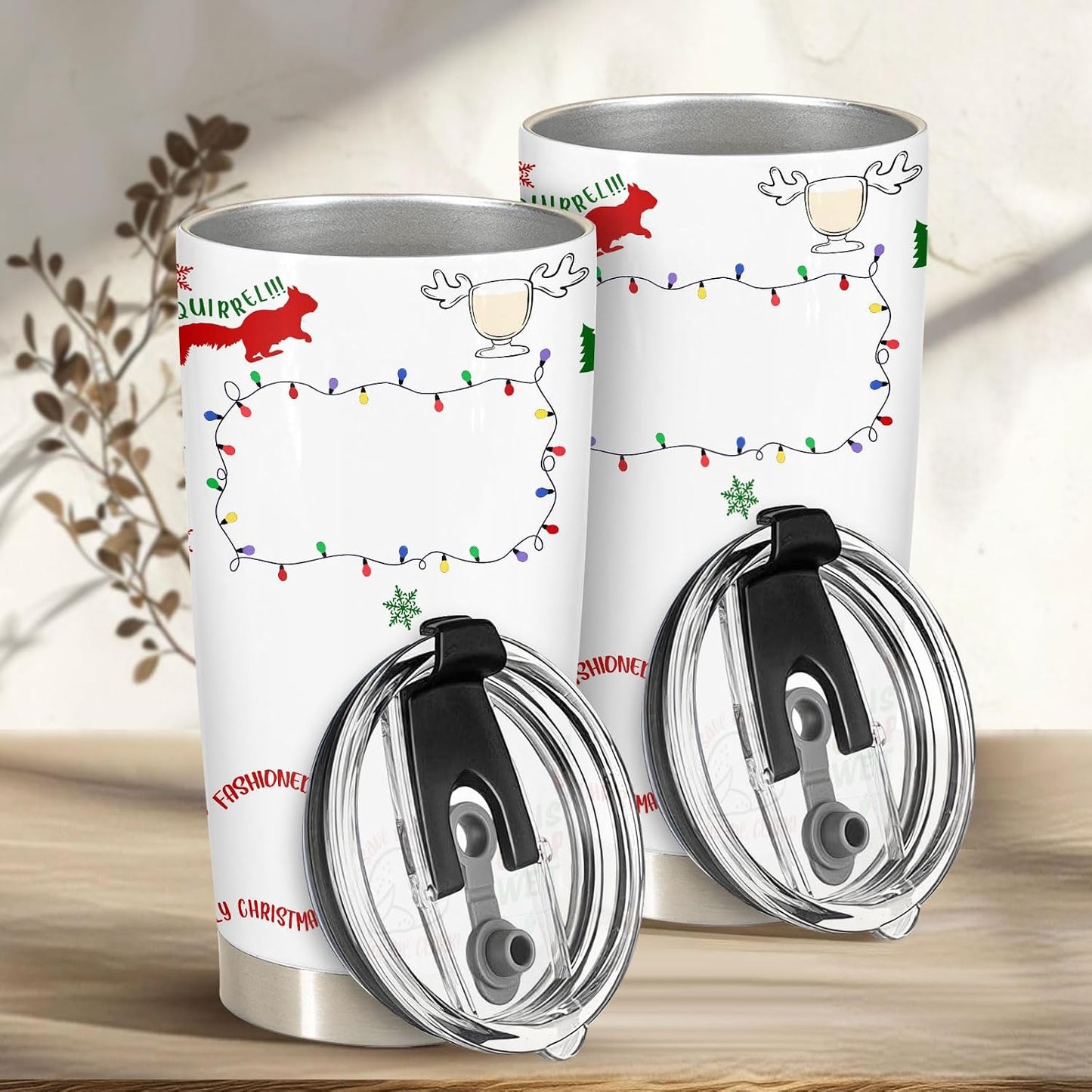 Vaso acero inox con tapa 600ml regalo Navidad