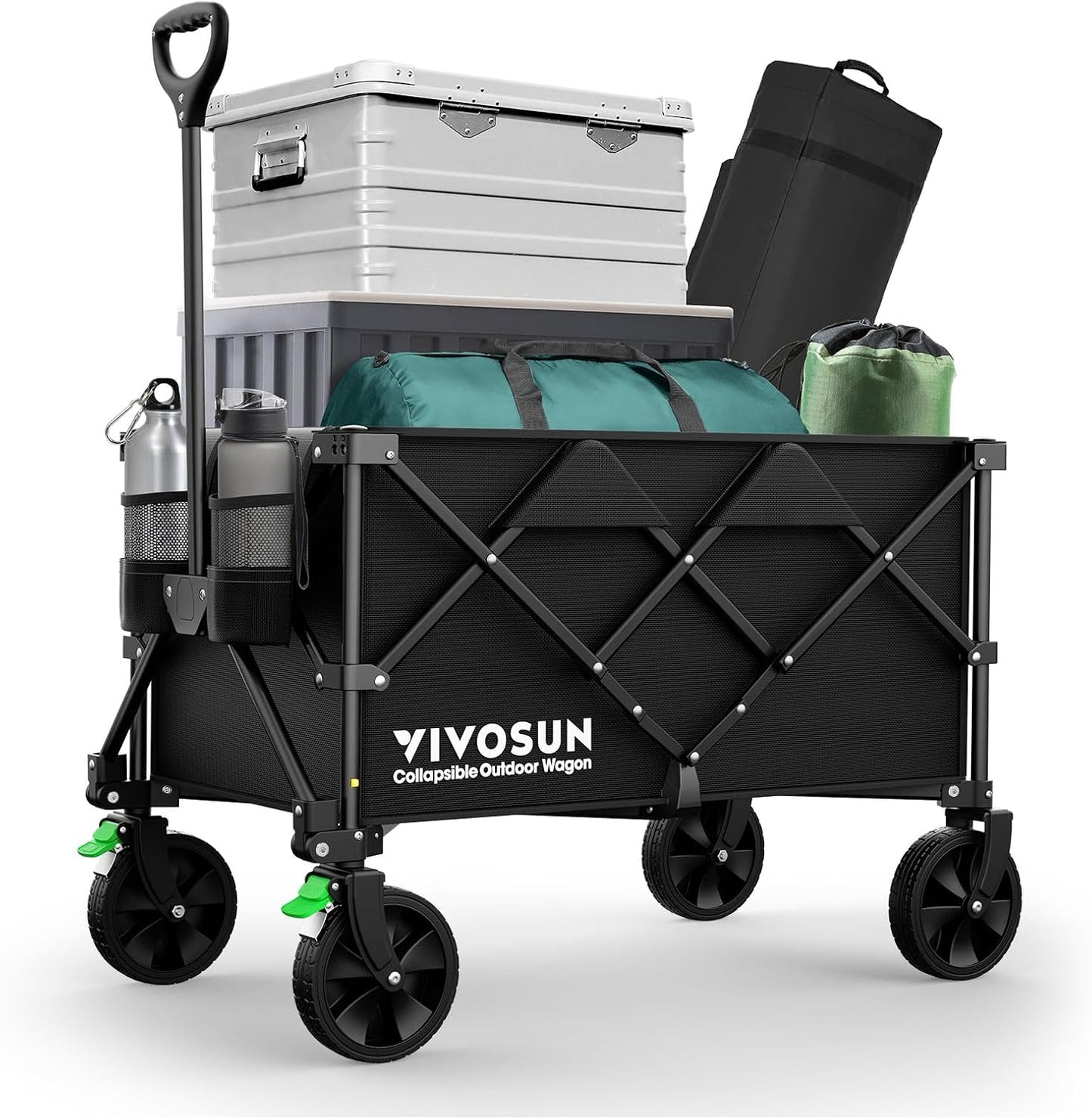 Carrito servicio plegable alta resistencia ruedas universales negro
