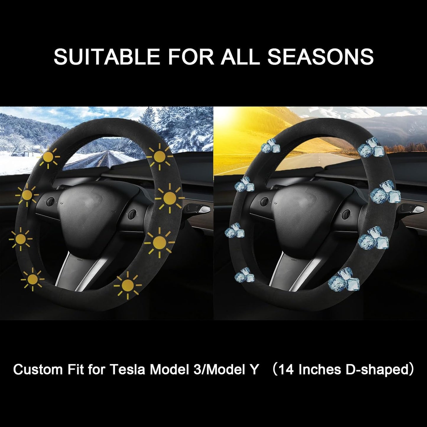 Funda volante ante Tesla Model 3/Y antiderrap 35.5-36cm