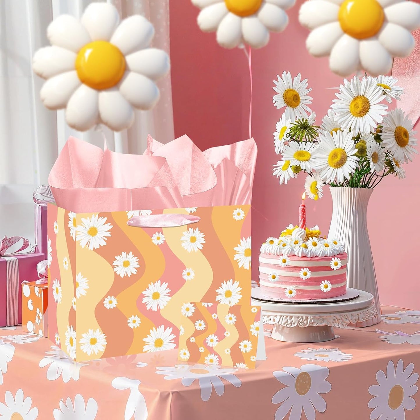 Bolsa fiesta niña flores naranja tarjeta seda retro