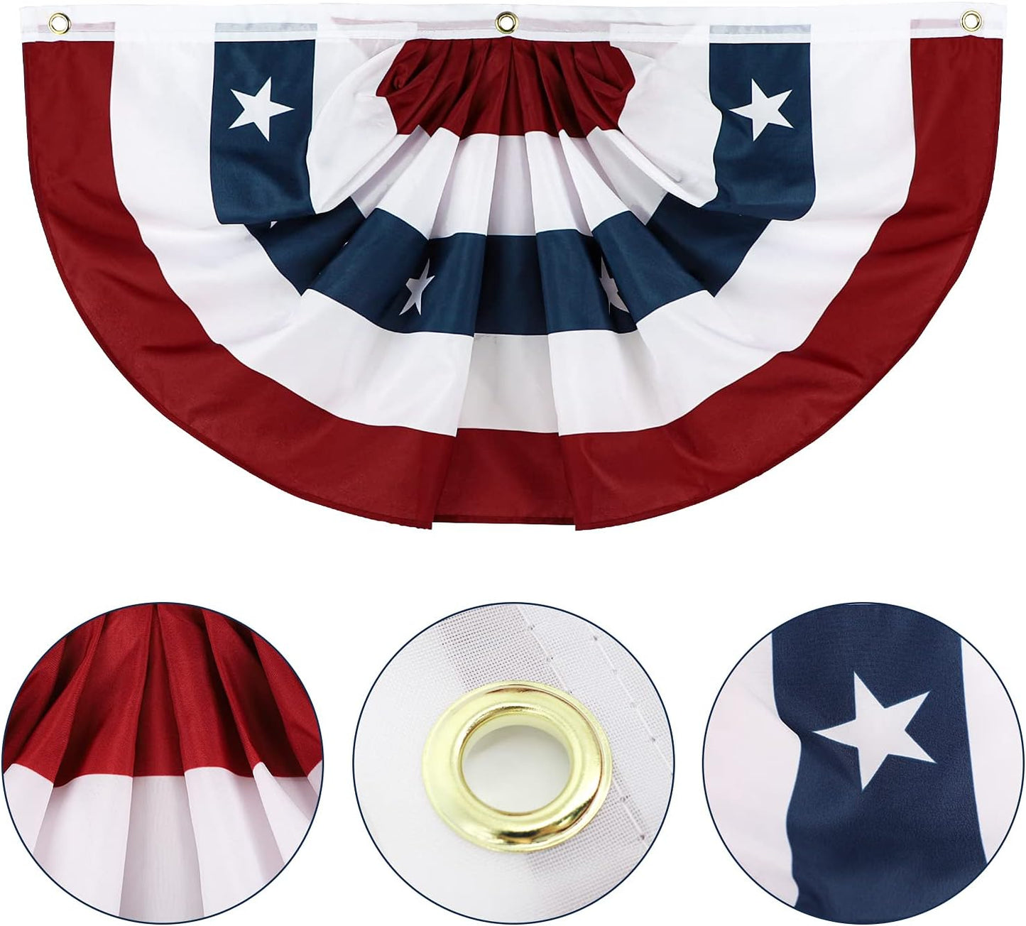 Bandera plisada EE.UU. 1.5x3pies estrellas y rayas resistente