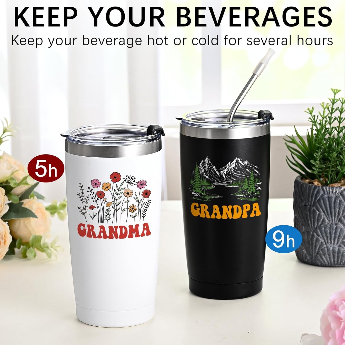 Set vasos aislados viaje 20oz regalo abuelos Navidad