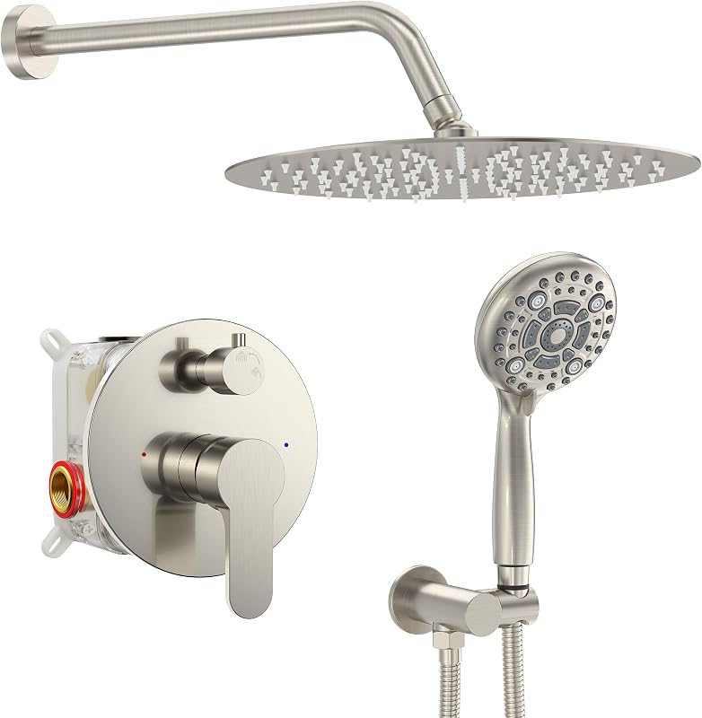 Grifo ducha multifuncional 12" níquel cepillado
