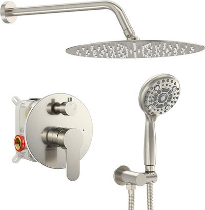 Grifo ducha multifuncional 12" níquel cepillado