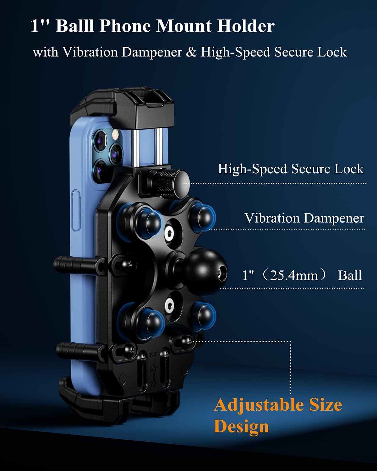 Soporte bola 1" amortiguador para RAM Mounts B
