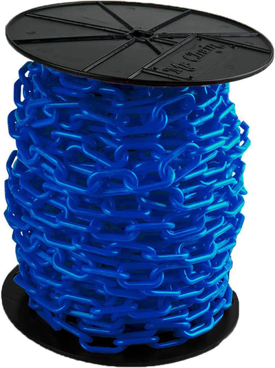 Carrete cadena plástica azul 2pulg 125pies