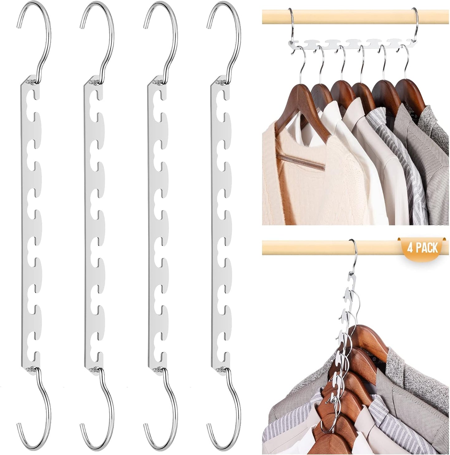Organiz. armario acero inox colgador mágico