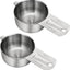 2 Tazas Medidoras Acero Inox 1/4 Taza para Harina y Alimentos