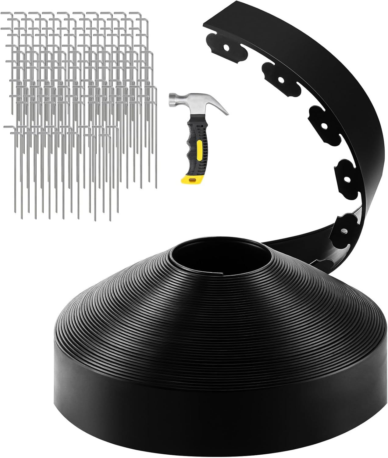 Borde paisajístico flexible 150ft 4" con estacas acero