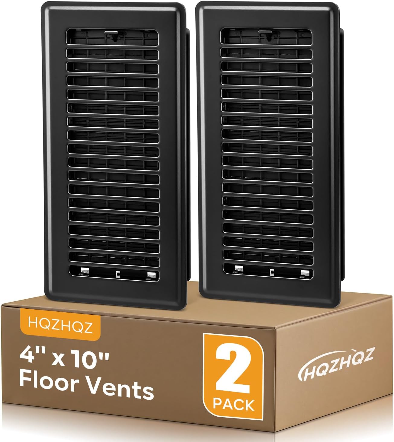Registro piso 4x10 acero negro cubiertas ventilación pack 2