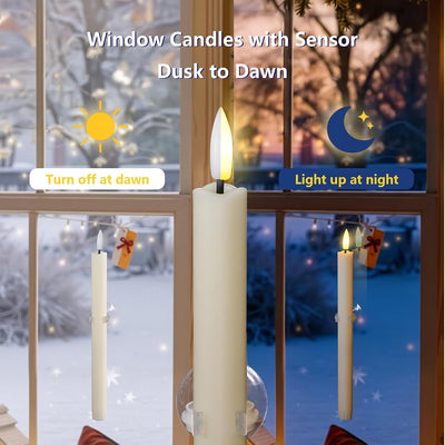 Velas ventana LED sin llama 10x0.78pulg set 6 luces