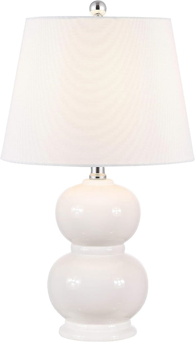 Lámpara mesa cerámica marfil 22pulg moderna LED incluido