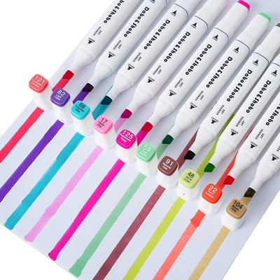 Marcador alcohol 80 colores doble punta para adultos