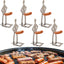 4 Soportes Acero Inox para Perros Calientes Asador Portátil