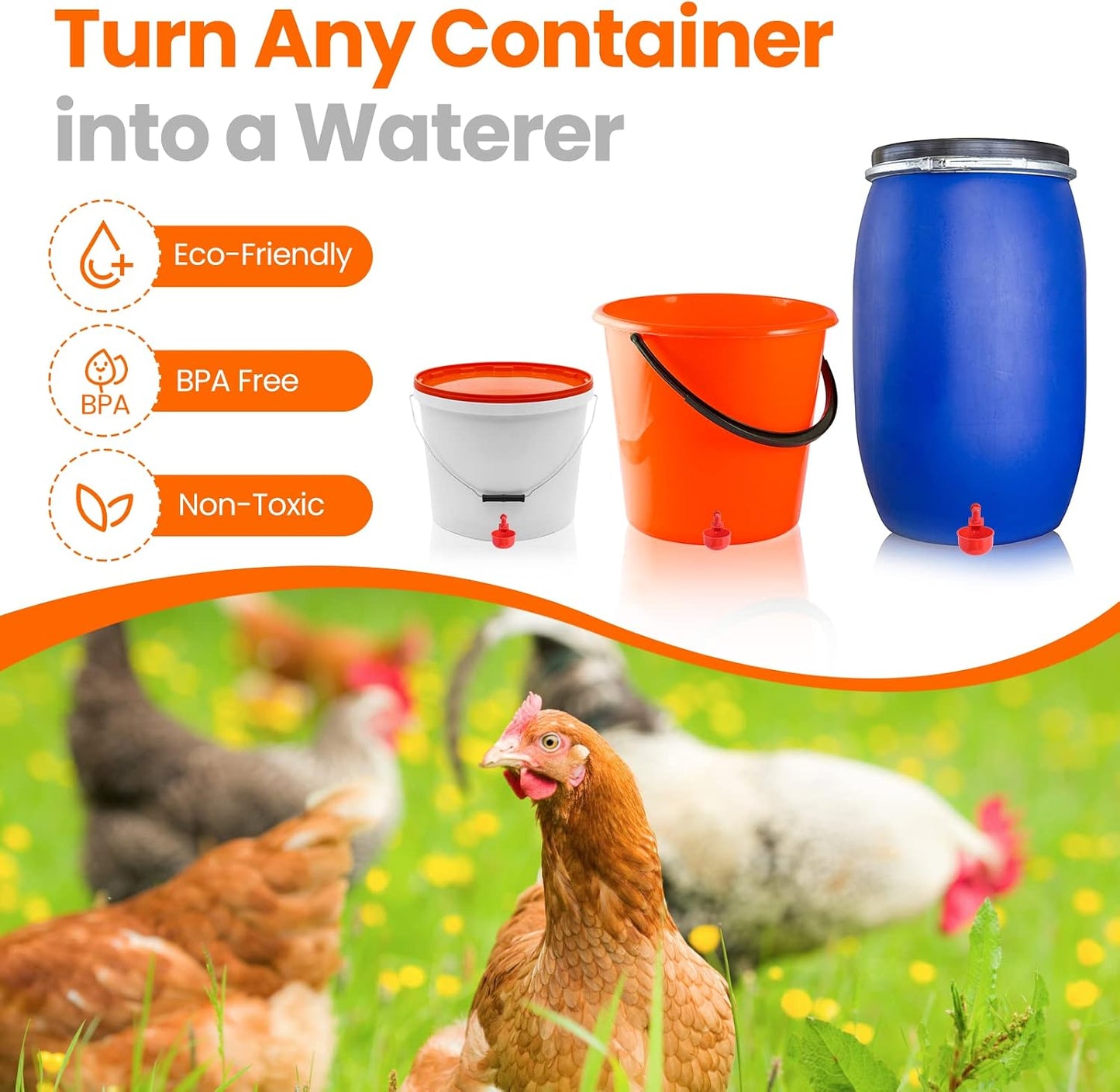 Bebedero automático para aves de corral 24uds