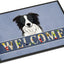 Felpudo Border Collie 18x27pulg azul antiderrap lavable