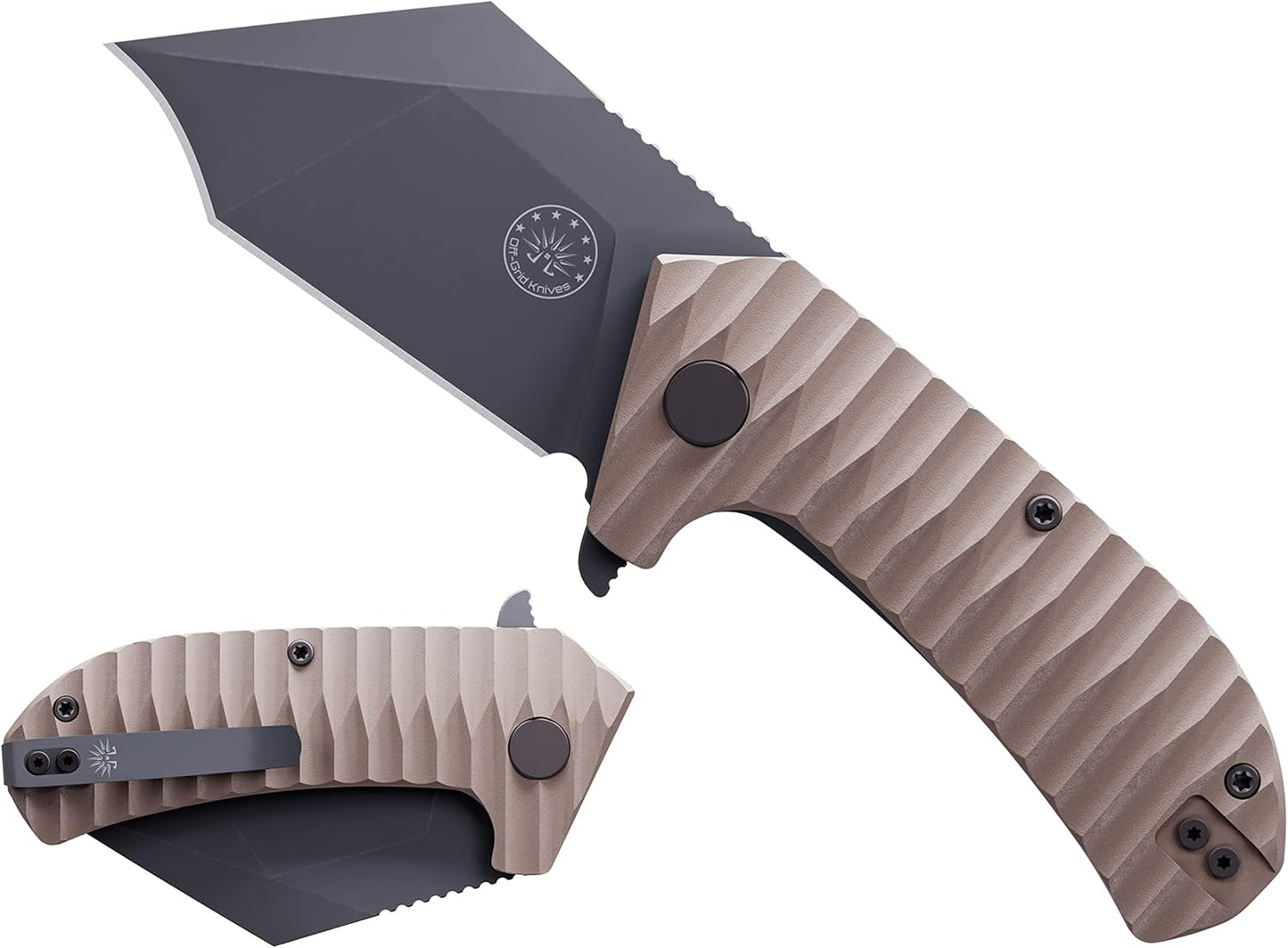 Cuchillo plegable Raptor EDC acero D2 gris G10 Coyote Tan