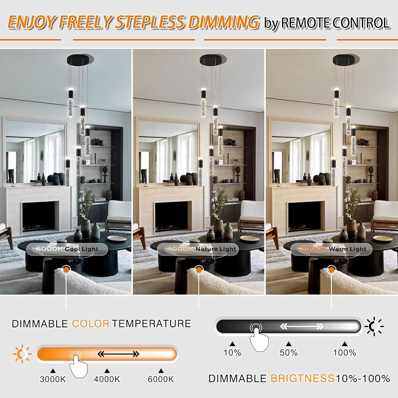 Lámpara colgante LED moderna 5 luces para cocina comedor