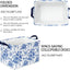 Cesta tela plegable floral 15x10" para estante