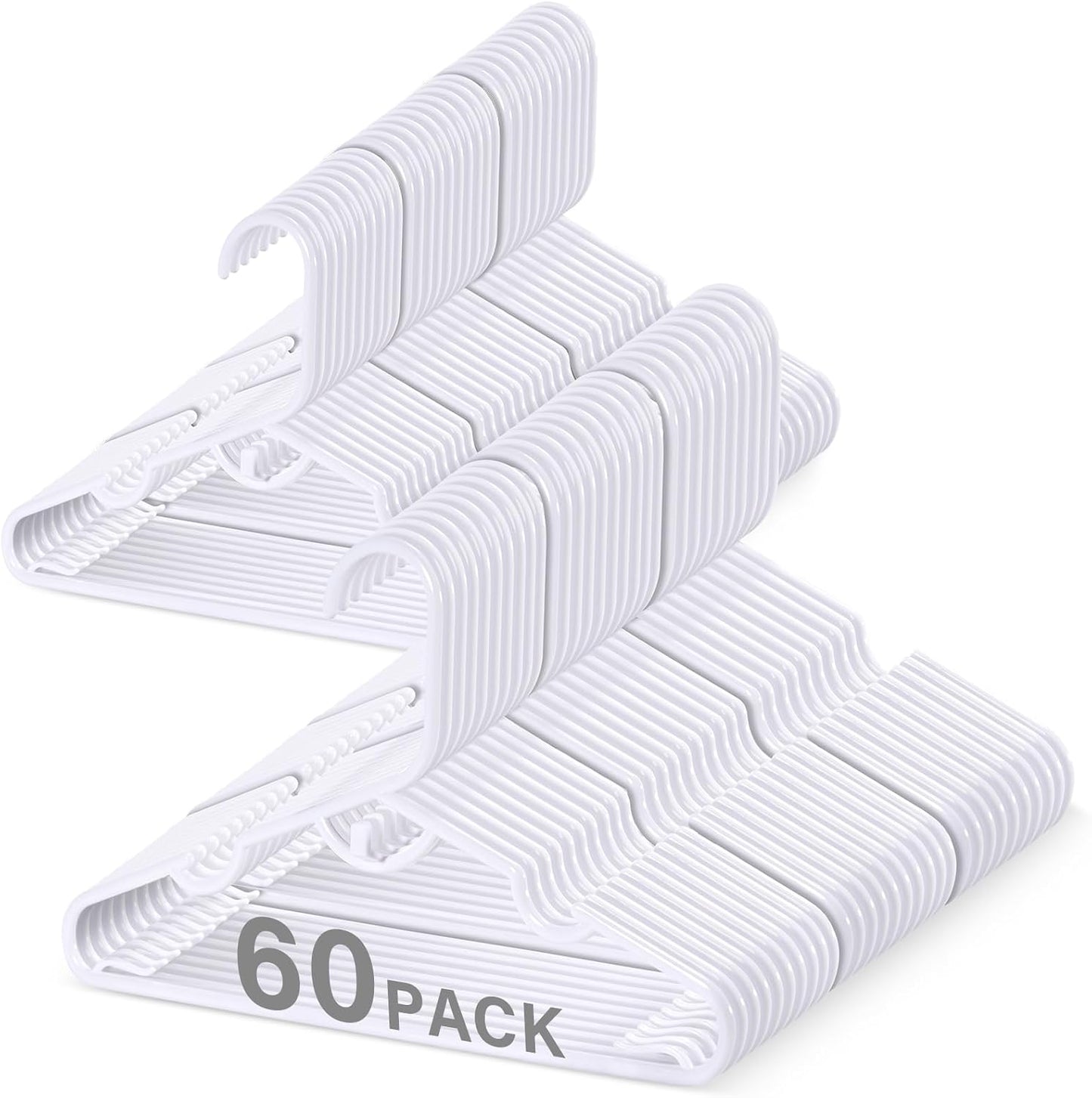 Perchas blancas para bebé 60 pzas multifuncionales 11.4pulg
