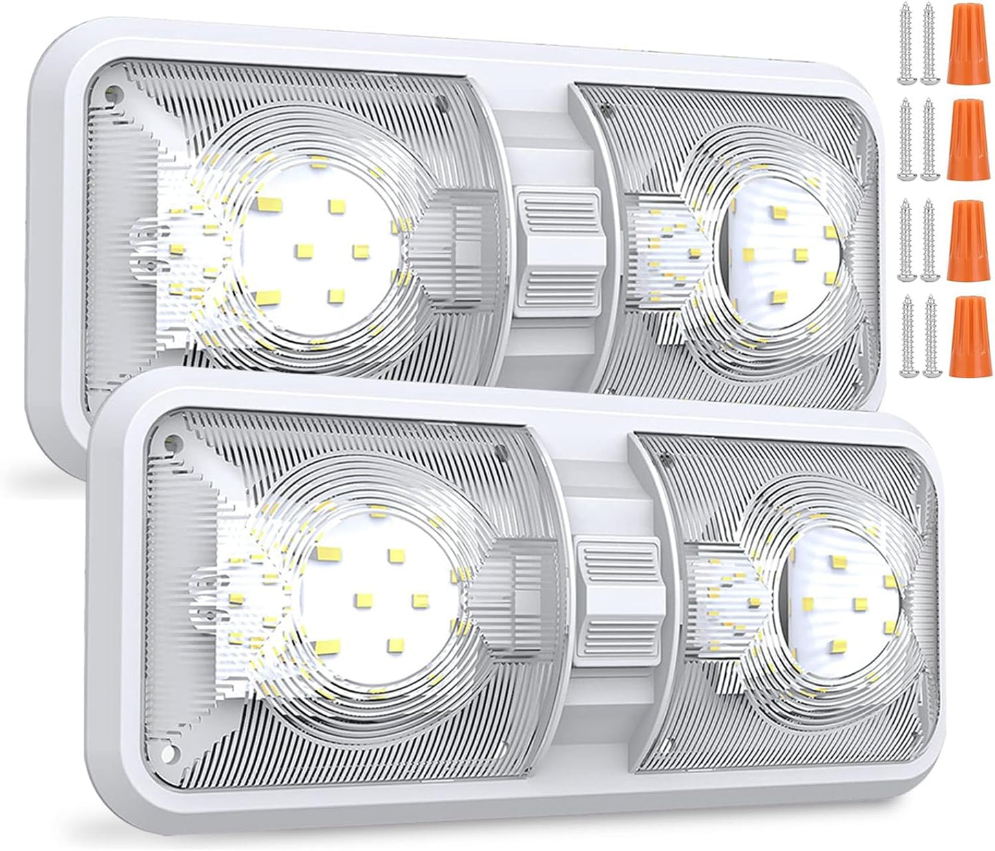 Lámpara LED techo doble cúpula 11-18V para auto caravana