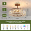 Lámpara techo cristal 4 luces bronce aceitado estilo granja
