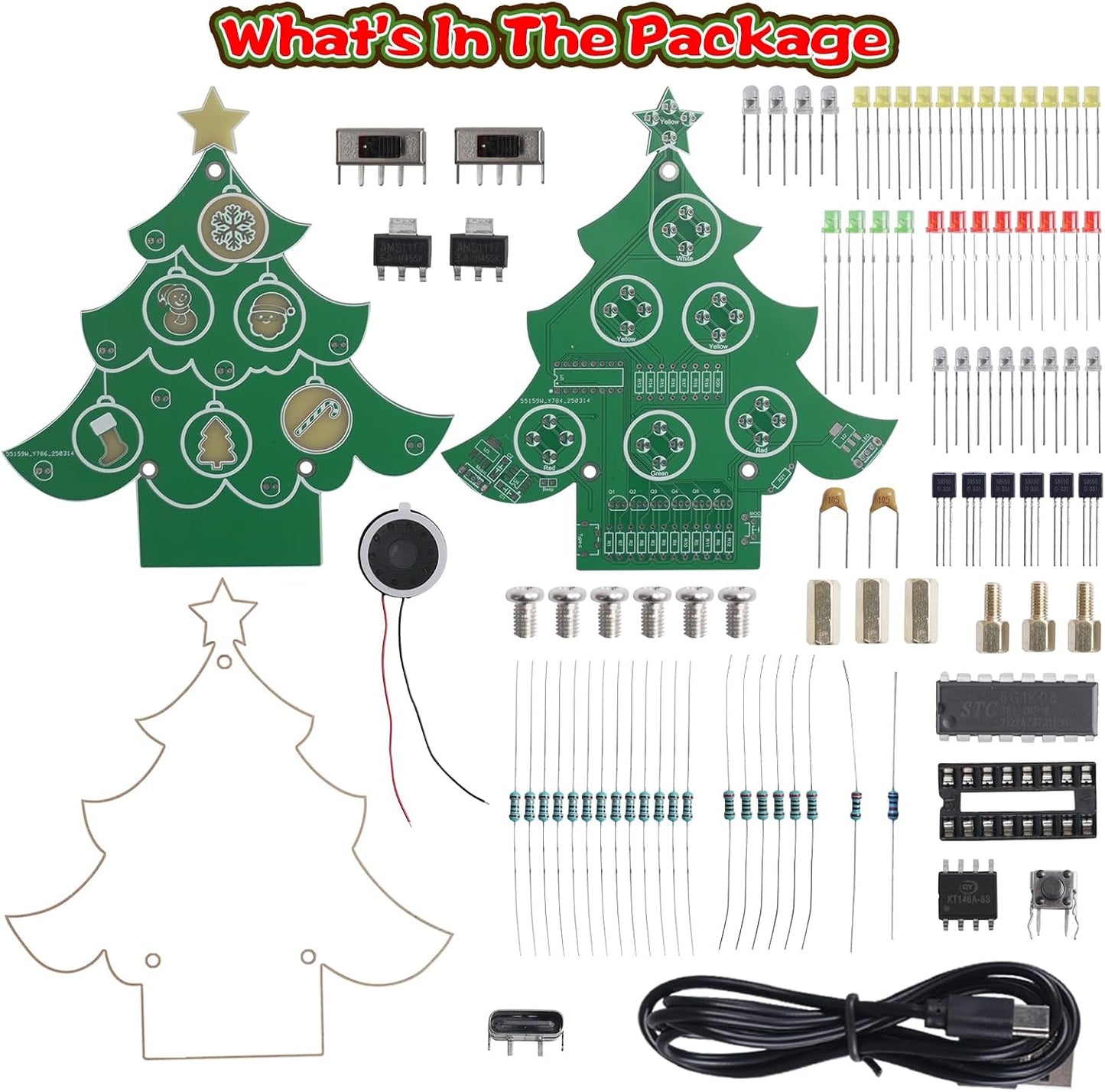 Kit soldadura árbol navidad con luz colorida 3 modos