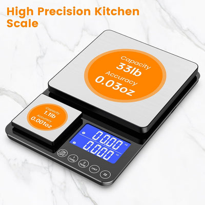 Balanza cocina acero inox 0.001oz/33lb hornear preparar