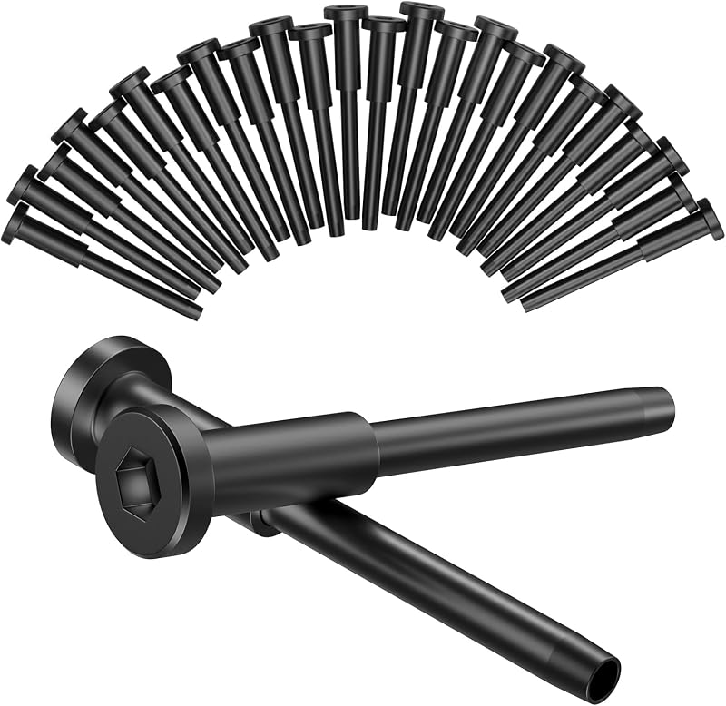 24 Receptores Invisibles Acero Inox Negro 1/8