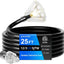 Cable extensión exterior 25ft negro 12 impermeable 3 tomas