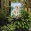 Bandera jardín Goldendoodle flores montaña multicolor