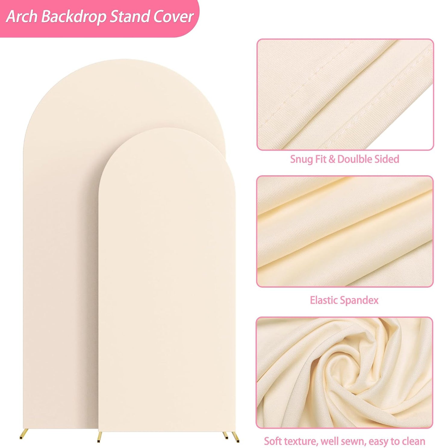Funda arco boda 7.2pulg 6pulg beige spandex ajustada chiara