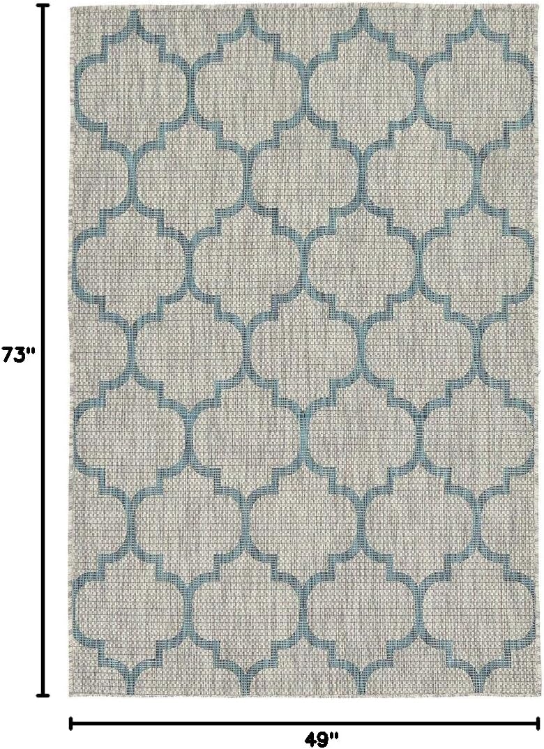 Alfombra área rectángulo 4x6ft gris/marfil