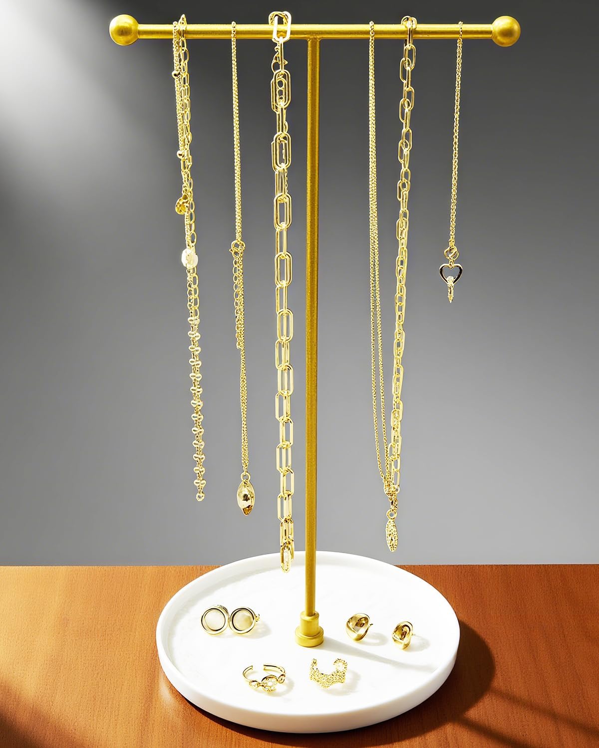 Soporte collares cerámica 6pulg x1ft expositor joyas blanco