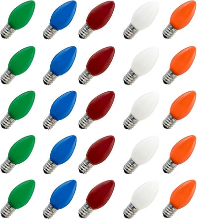 25 Bombillas LED C7 Vintage Cerámica 0.6W E12 Multicolor