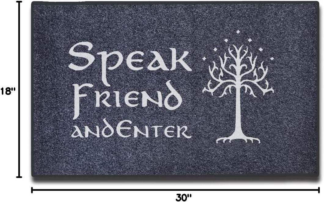 Felpudo absorbente 30x18pulg texto speak friend