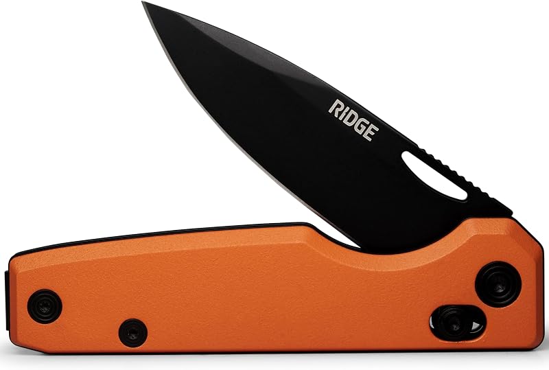 Cuchillo bolsillo EDC acero Sandvik 14c28n dlc negro