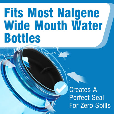 Botella agua boca ancha silicona 3 pzas comp Nalgene negro
