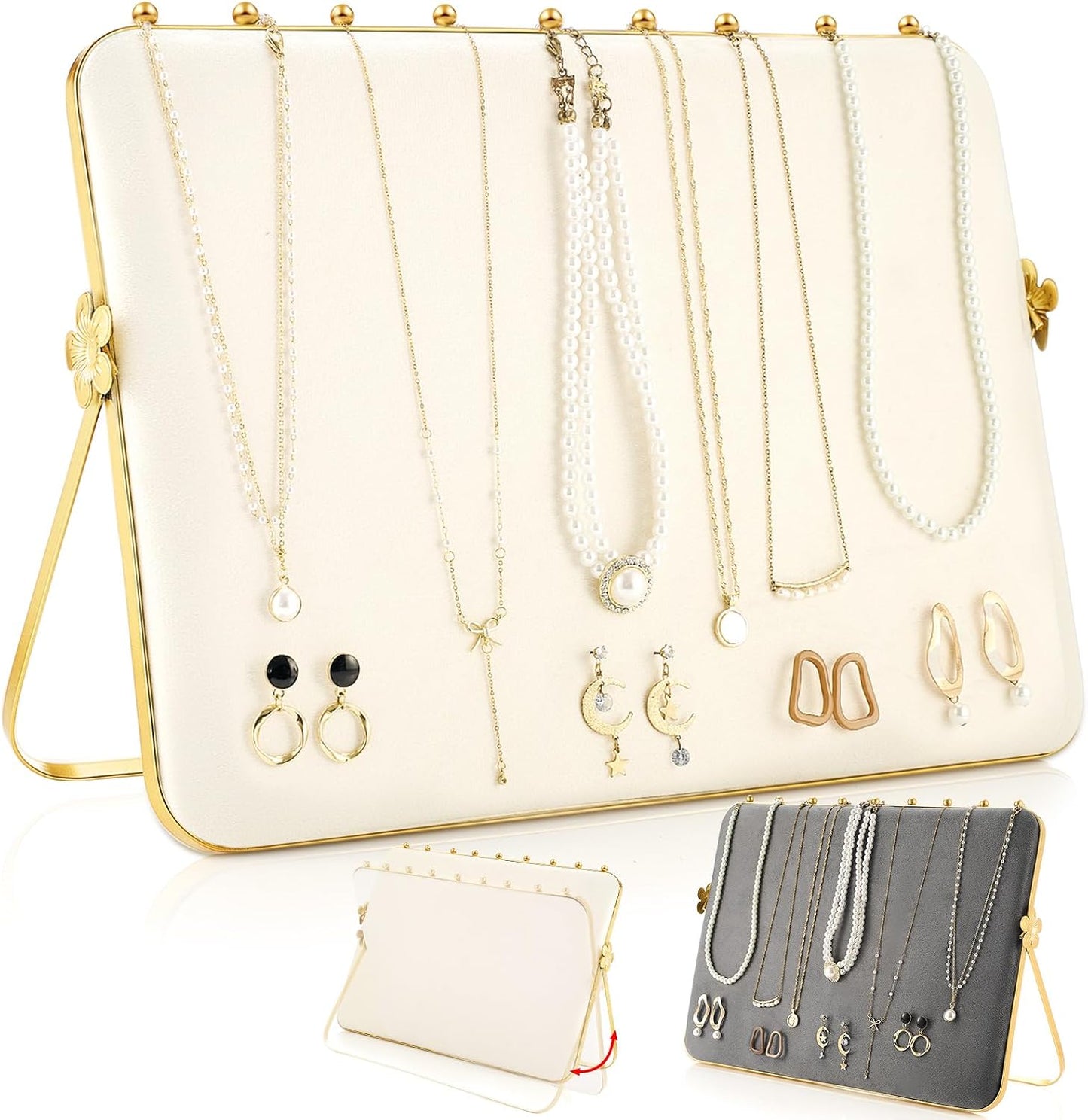 Soporte terciopelo doble cara para collares y cadenas